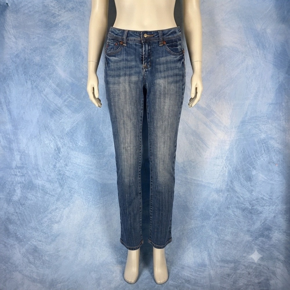 Seven7 Jeans Girls Size 10 Medium Wash Straight Leg Stretch Denim Blue Pants